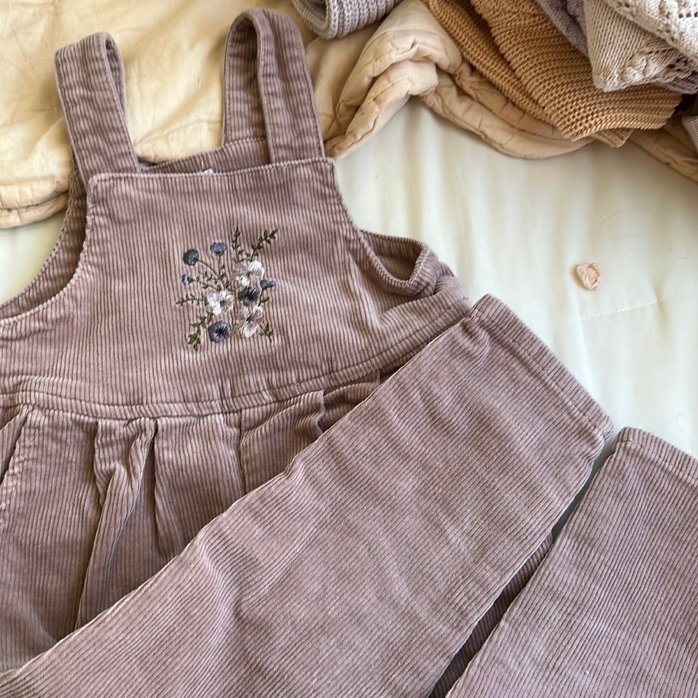 Jamie Kay corduroy lilac overalls size 2Y